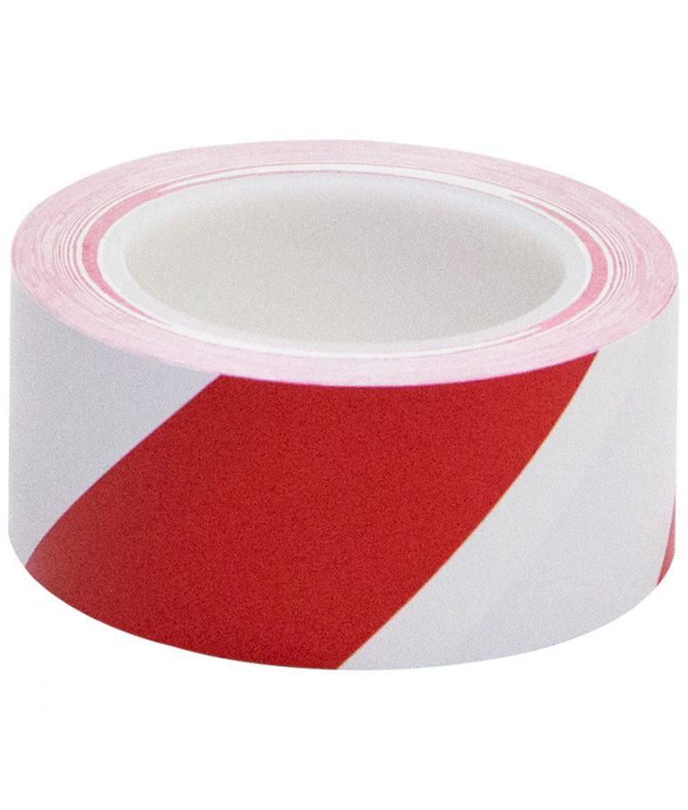 VINYL FLOOR SAFETY MARKING TAPE, 2″ x 36 YDS, 6MIL, PVC, RED/WHITE